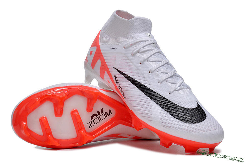 Nike Air Zoom Mercurial Superfly 9 Elite FG Firm Ground Soccer Cleats - White/Black/Red 3