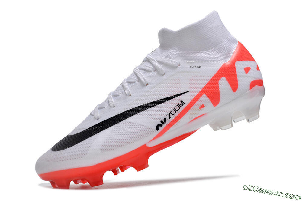 Nike Air Zoom Mercurial Superfly 9 Elite FG Firm Ground Soccer Cleats - White/Black/Red 5