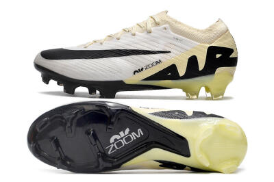 Nike Air Zoom Mercurial Vapor 15 Elite FG Firm Ground Soccer Cleats - White/Beige/Black
