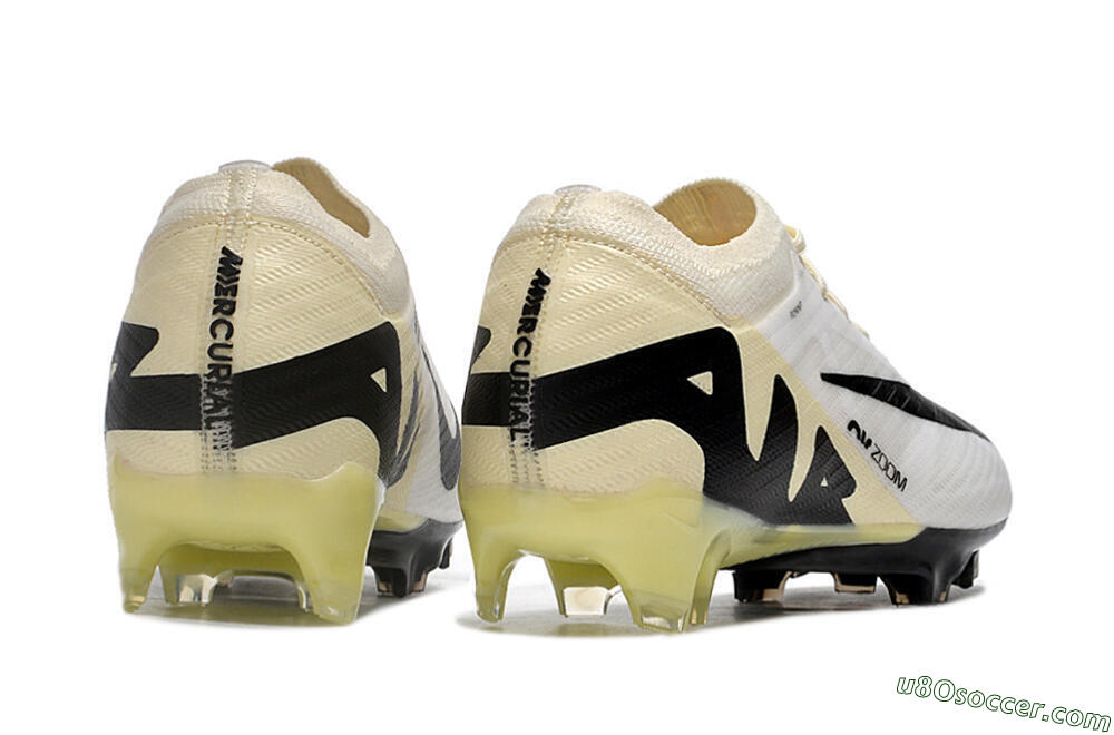 Nike Air Zoom Mercurial Vapor 15 Elite FG Firm Ground Soccer Cleats - White/Beige/Black 6