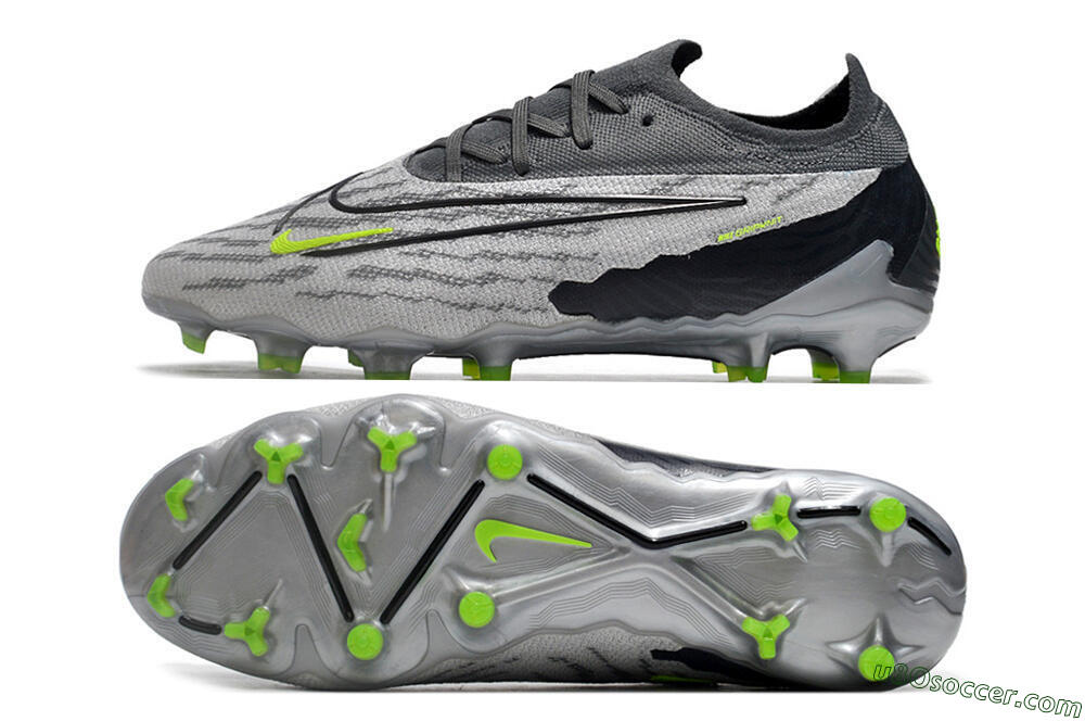 Nike Phantom GX Elite FG Firm Ground Soccer Cleats - Grey/Black/Green 0