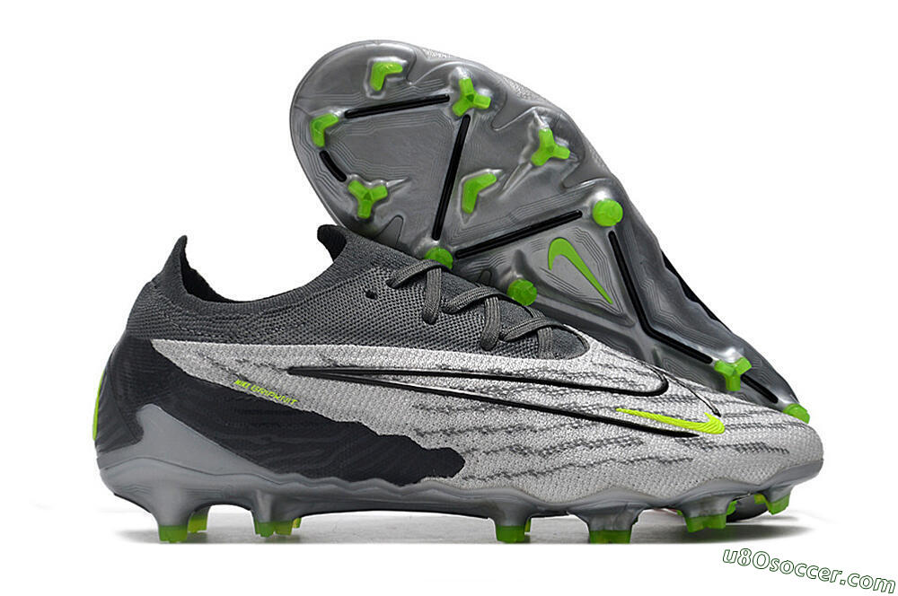 Nike Phantom GX Elite FG Firm Ground Soccer Cleats - Grey/Black/Green 1