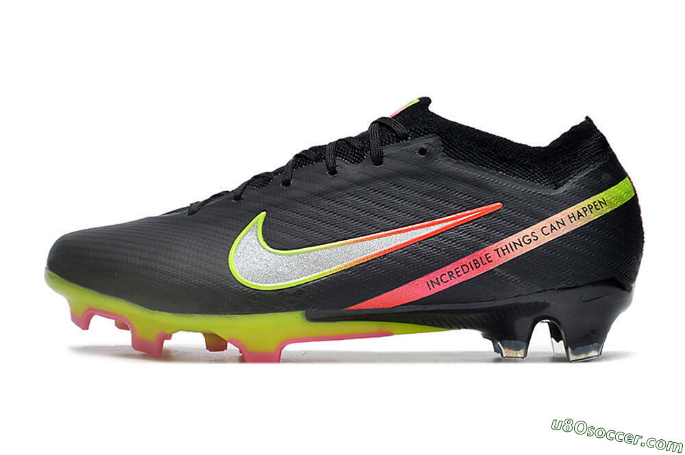 Nike Air Zoom Mercurial Vapor 15 Elite FG Firm Ground Soccer Cleats - Black/Silver/Yellow/Red 2