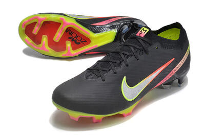 Nike Air Zoom Mercurial Vapor 15 Elite FG Firm Ground Soccer Cleats - Black/Silver/Yellow/Red