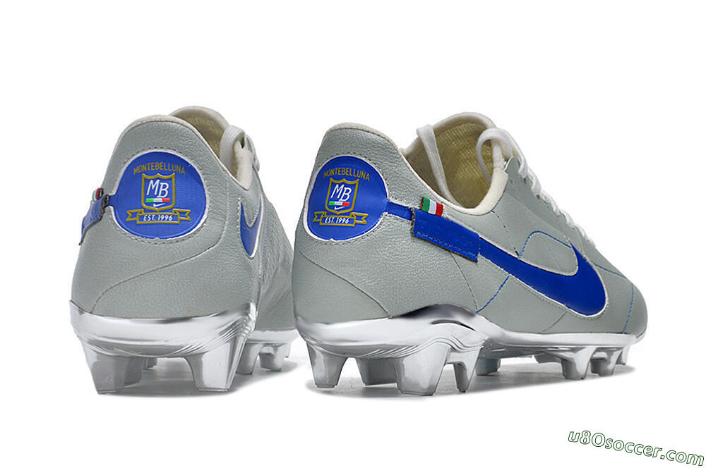 Nike Tiempo Legend 9 Elite FG Firm Ground Soccer Cleats - Grey/Blue/Silver 6
