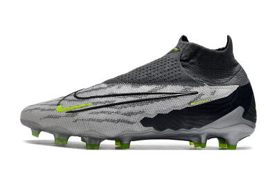 Nike Phantom GX Elite DF Link FG Firm Ground Soccer Cleats - Grey/Black/Green