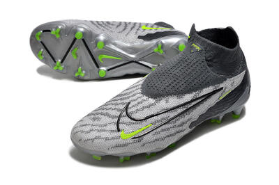 Nike Phantom GX Elite DF Link FG Firm Ground Soccer Cleats - Grey/Black/Green
