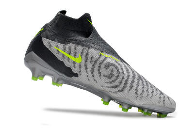 Nike Phantom GX Elite DF Link FG Firm Ground Soccer Cleats - Grey/Black/Green