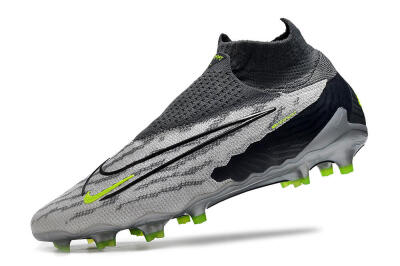 Nike Phantom GX Elite DF Link FG Firm Ground Soccer Cleats - Grey/Black/Green