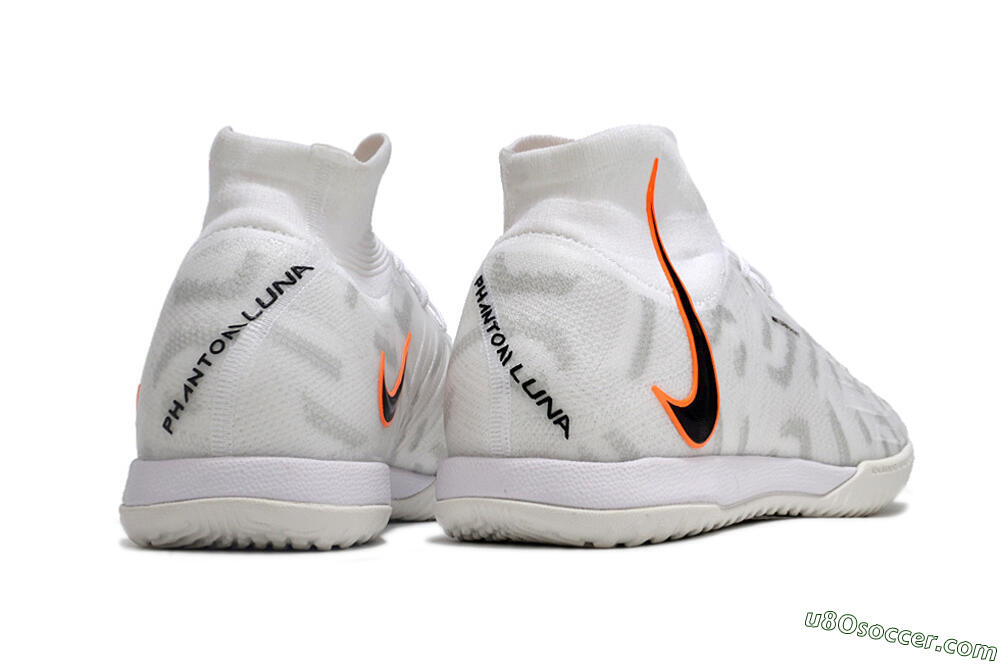 Nike Phantom Luna Elite NU IC Indoor & Futsal Soccer Shoes - White/Grey/Black/Orange 6