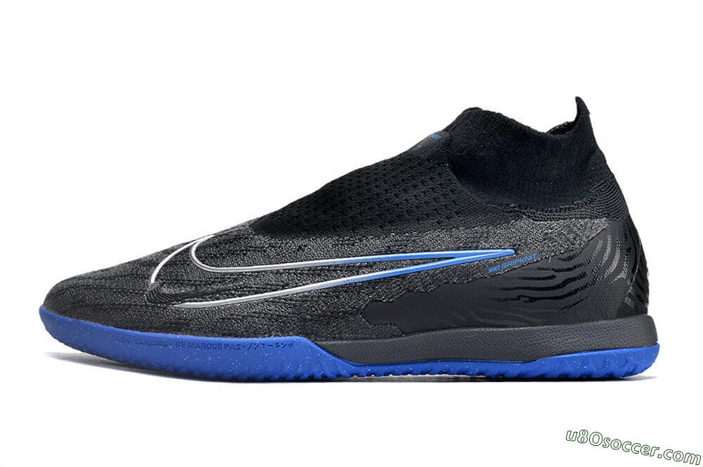 Nike Phantom GX Elite DF Link IC Indoor & Futsal Soccer Shoes - Grey/Black/Blue 2
