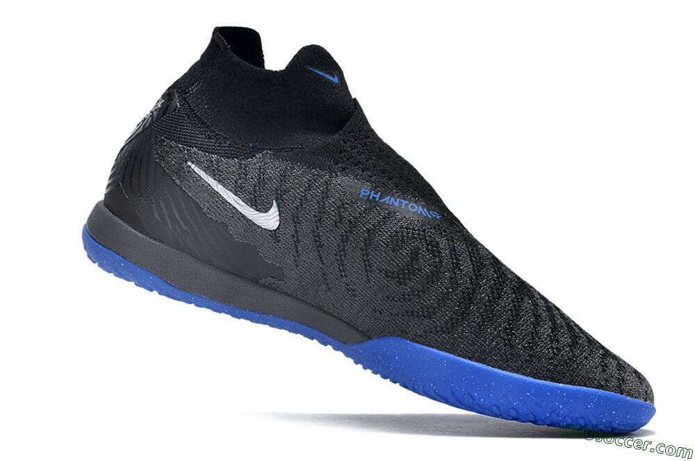 Nike Phantom GX Elite DF Link IC Indoor & Futsal Soccer Shoes - Grey/Black/Blue 4