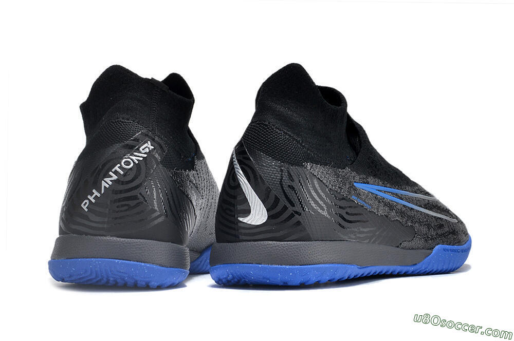 Nike Phantom GX Elite DF Link IC Indoor & Futsal Soccer Shoes - Grey/Black/Blue 6