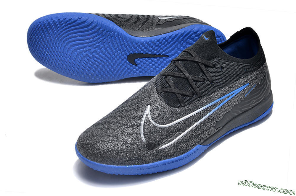 Nike Phantom GX Elite IC Indoor & Futsal Soccer Shoes - Grey/Black/Blue 3