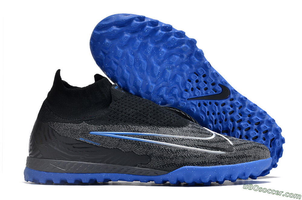 Nike Phantom GX Elite DF Link TF Artificial Turf Soccer Shoes - Grey/Black/Blue 1