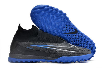 Nike Phantom GX Elite DF Link TF Artificial Turf Soccer Shoes - Grey/Black/Blue