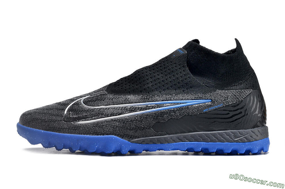 Nike Phantom GX Elite DF Link TF Artificial Turf Soccer Shoes - Grey/Black/Blue 2