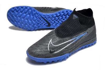 Nike Phantom GX Elite DF Link TF Artificial Turf Soccer Shoes - Grey/Black/Blue