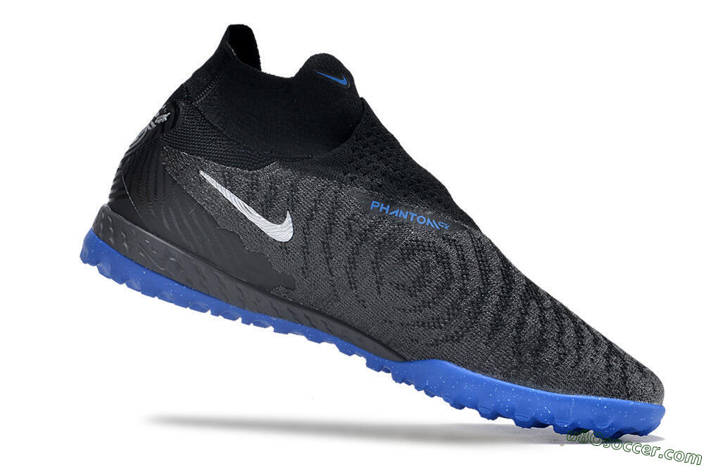 Nike Phantom GX Elite DF Link TF Artificial Turf Soccer Shoes - Grey/Black/Blue 4