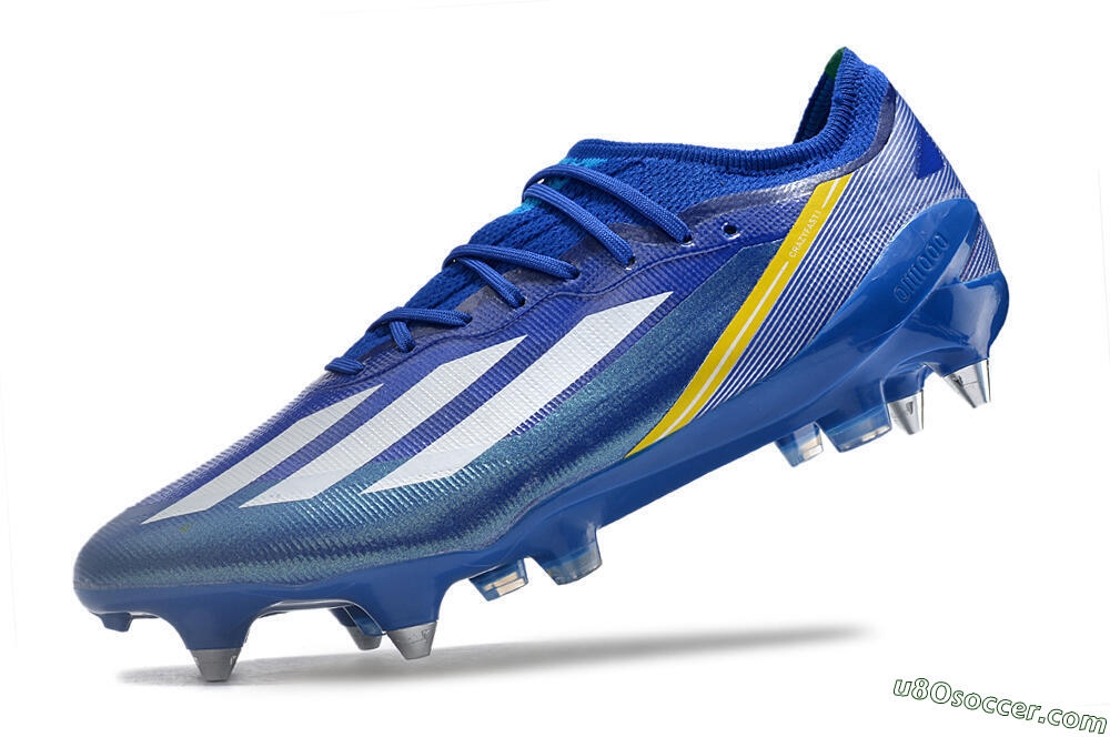 Adidas X Crazyfast.1 Brazil SG Soft Ground Soccer Cleats - Blue/White/Yellow 5