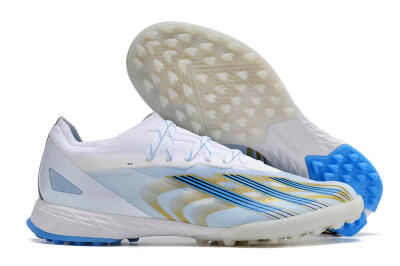 Adidas X Crazyfast.1 TF Artificial Turf Soccer Shoes - White/Blue/Gold