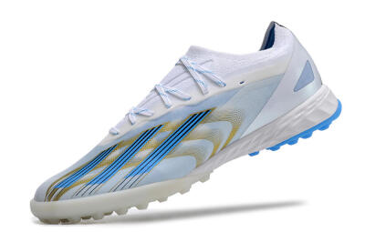 Adidas X Crazyfast.1 TF Artificial Turf Soccer Shoes - White/Blue/Gold
