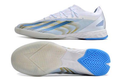 Adidas X Crazyfast.1 IC Indoor & Futsal Soccer Shoes - White/Blue/Gold