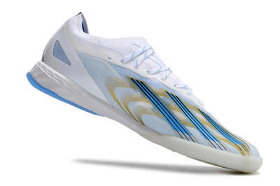 Adidas X Crazyfast.1 IC Indoor & Futsal Soccer Shoes - White/Blue/Gold
