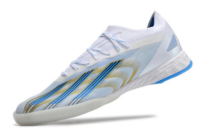 Adidas X Crazyfast.1 IC Indoor & Futsal Soccer Shoes - White/Blue/Gold