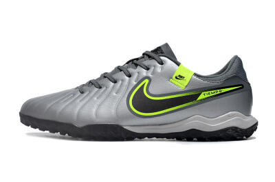 Nike Tiempo Legend 10 Academy TF Artificial Turf Soccer Shoes - Silver/Grey/Yellow