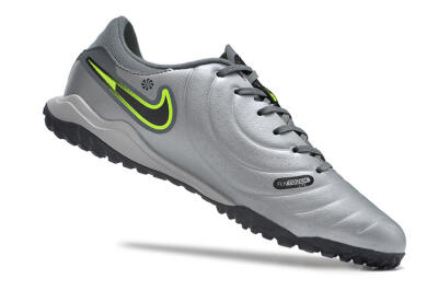 Nike Tiempo Legend 10 Academy TF Artificial Turf Soccer Shoes - Silver/Grey/Yellow