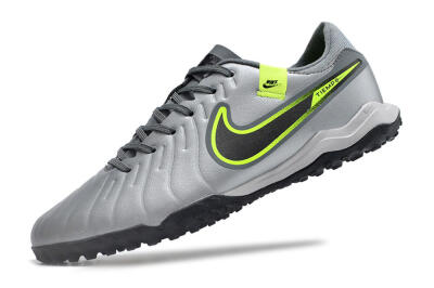 Nike Tiempo Legend 10 Academy TF Artificial Turf Soccer Shoes - Silver/Grey/Yellow