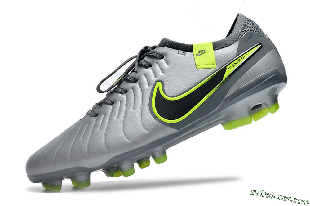 Nike Tiempo Legend 10 Elite FG Firm Ground Soccer Cleats - Silver/Grey/Yellow 5