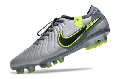 Nike Tiempo Legend 10 Elite FG Firm Ground Soccer Cleats - Silver/Grey/Yellow
