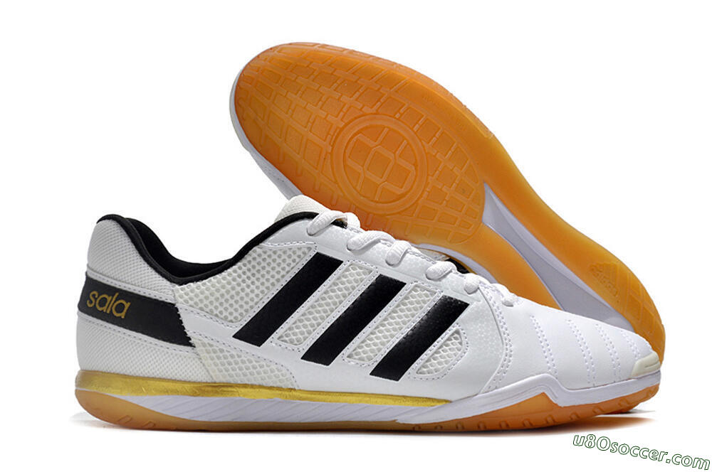 Adidas Top Sala IC Indoor & Futsal Soccer Shoes - White/Black/Gold 1