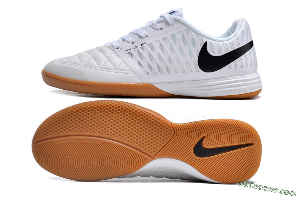Nike Lunar Gato 2 IC Indoor & Futsal Soccer Shoes - White/Black/Brown 0