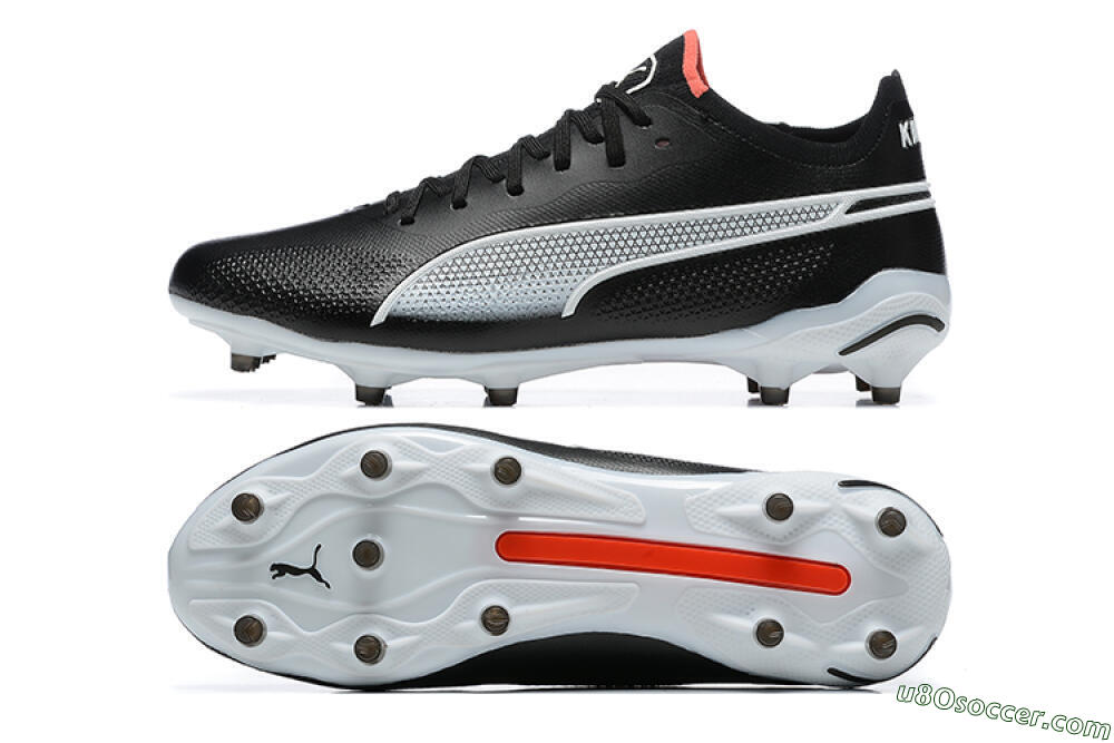 Puma King Ultimate Icon MG Multi Ground Soccer Cleats - Black/White/Red 0