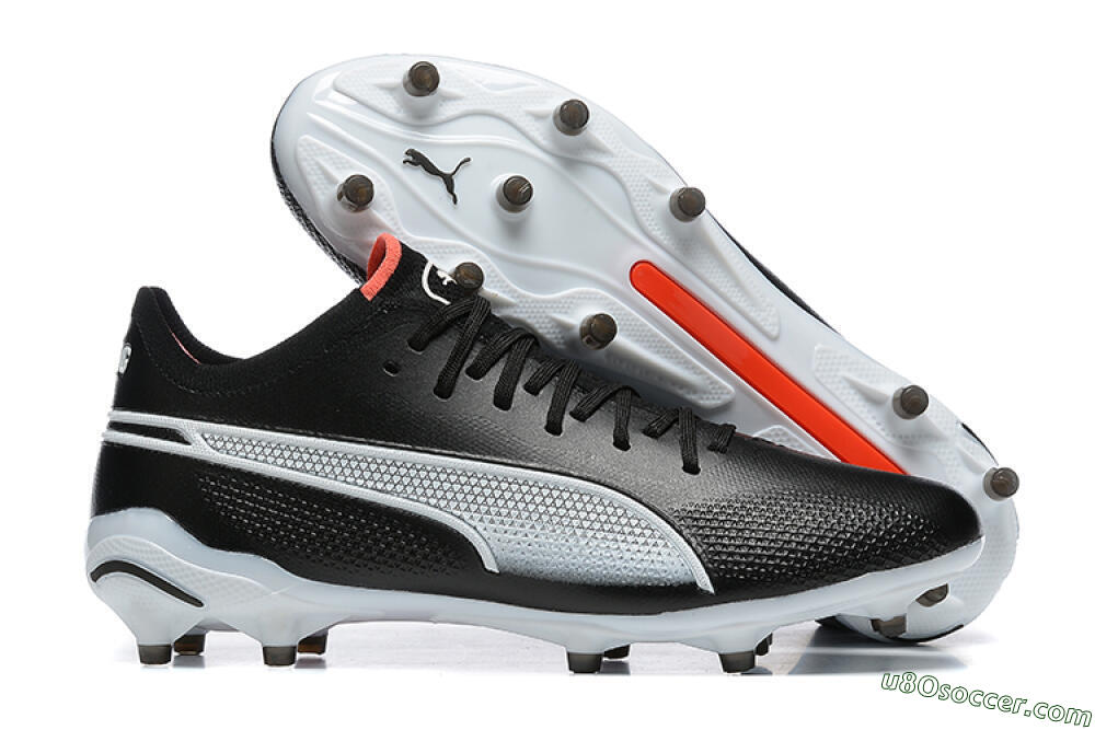 Puma King Ultimate Icon MG Multi Ground Soccer Cleats - Black/White/Red 1
