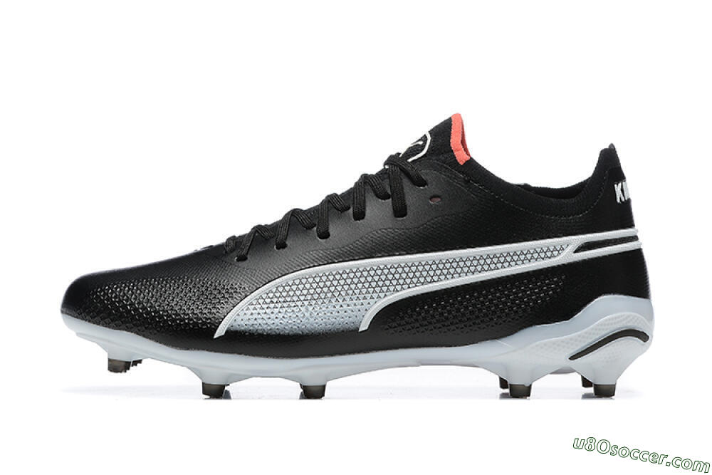 Puma King Ultimate Icon MG Multi Ground Soccer Cleats - Black/White/Red 2
