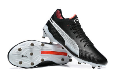 Puma King Ultimate Icon MG Multi Ground Soccer Cleats - Black/White/Red