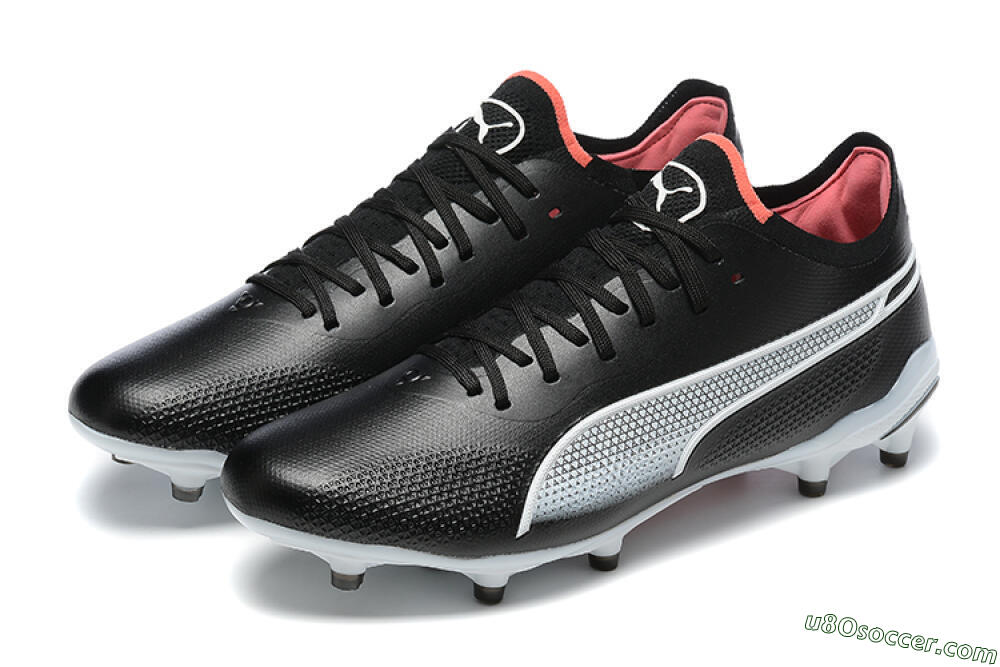 Puma King Ultimate Icon MG Multi Ground Soccer Cleats - Black/White/Red 5