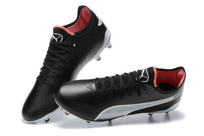 Puma King Ultimate Icon MG Multi Ground Soccer Cleats - Black/White/Red