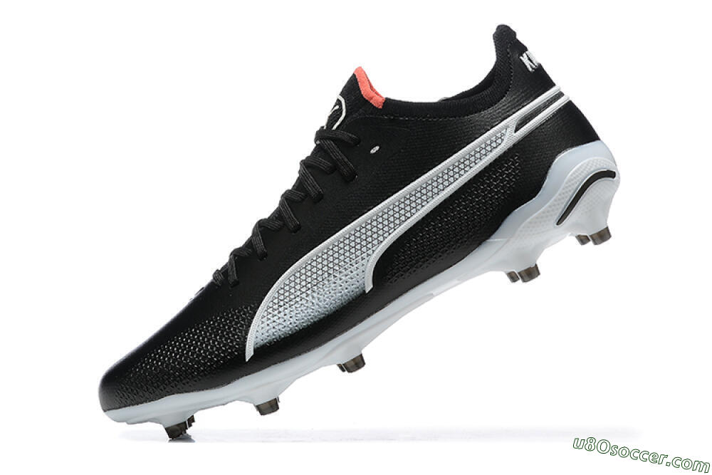 Puma King Ultimate Icon MG Multi Ground Soccer Cleats - Black/White/Red 8