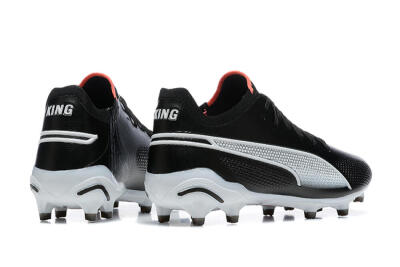 Puma King Ultimate Icon MG Multi Ground Soccer Cleats - Black/White/Red