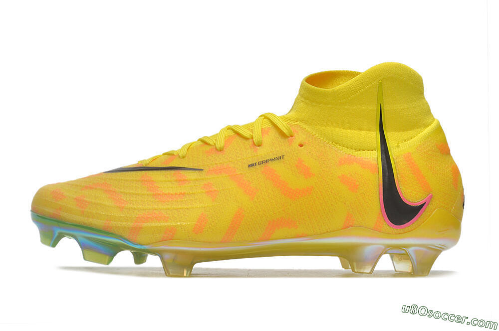Nike Phantom Luna Elite FG Firm Ground Soccer Cleats - Yellow/Black/Pink 2