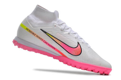 Nike Air Zoom Mercurial Superfly 9 Elite TF Artificial Turf Soccer Shoes - White/Pink/Black/Green