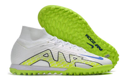 Nike Air Zoom Mercurial Superfly 9 Elite TF Artificial Turf Soccer Shoes - White/Blue/Yellow