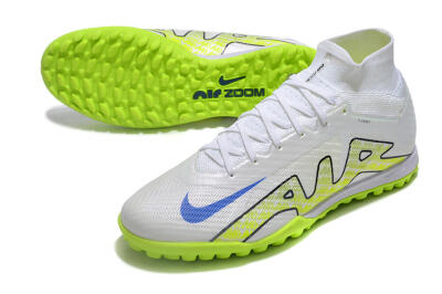 Nike Air Zoom Mercurial Superfly 9 Elite TF Artificial Turf Soccer Shoes - White/Blue/Yellow