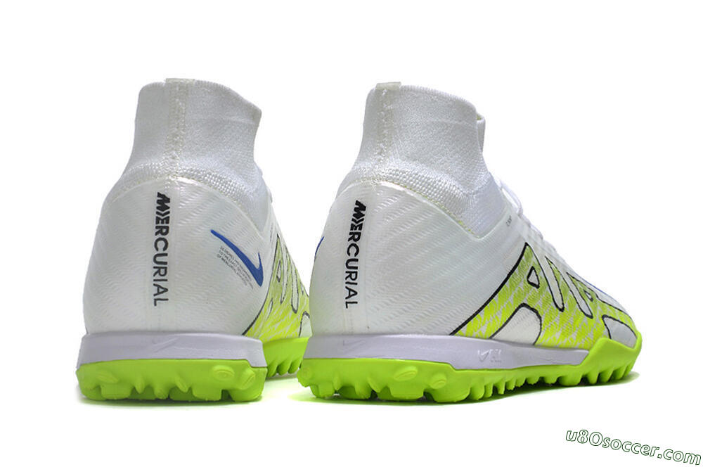Nike Air Zoom Mercurial Superfly 9 Elite TF Artificial Turf Soccer Shoes - White/Blue/Yellow 6
