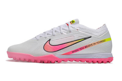 Nike Air Zoom Mercurial Vapor 15 Elite TF Artificial Turf Soccer Shoes - White/Pink/Black/Green